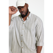 Trendyol Plus Size Khaki Regular Fit Comfortable Buttoned Collar Easy to Iron Shirt