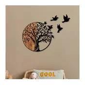 Wallity Zidna dekoracija drvo i ptice, metalno drvo, 92x3x71 cm
