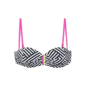 BUFFALO Bikini zgornji del neonsko rumena/roza/črna/bela