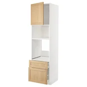 METOD/MAXIMERA Visoka omara za vgrad gspd aparate, bela/Forsbacka hrast, 60x60x220 cm