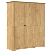 Vidaxl Garderobna omara z vrati BODO Medeno rjava 146 x 53,5 x 173 cm