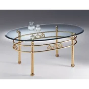 Casa Padrino luxury brass coffee table 130 x 80 x H. 50 cm - Oval brass living room table with glass top - Living room furniture - Luxury quality - Made in Italy