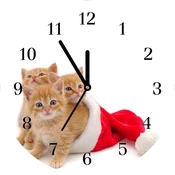 tulup.si Steklena ura Božični mačke Santa Claus Bele kazalke
