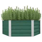 Povišena vrtna gredica 129 x 129 x 45 cm pocincani celik zelena