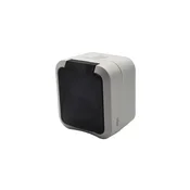 Aqua Pro enojna nadometna vtičnica z ozemljitvijo IP55 bela dimna loputa/60328