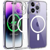 MAGSAFE MAGNETNI OVITEK ZA IPHONE 15 PRO PROZORNO OVITEK + STEKLO