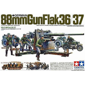 Model Kit Military - 1:35 German Flak Gun 88mm w/ Motorcycle