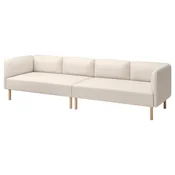 LILLEHEM Modularna sofa 4-sed, Vissle/bež drvo
