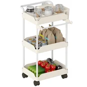 HOMCOM HOMCOM kuhinjski voziček kovina, plastika 42D x 42,5Š x 76V cm bela, (5000242701)