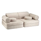Svetlo rjava otroška sedežna garnitura iz tkanine bouclé 132 cm Settee – Wigiwama