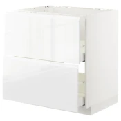 METOD / MAXIMERA Pod.ormaric sudop. i 2front/2fioke, bela/Voxtorp v. sjaj bela, 80x60 cm