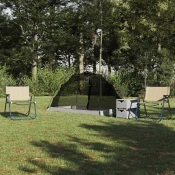 vidaXL Šotor s streho Drugo z odzračevanjem zraka Siva in črna 236 x 150 x 136 cm
