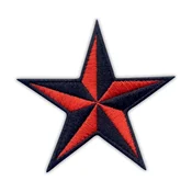 shumee Našitek jadralne zvezde - črno/rdeče - magnetna podlaga - vezen našitek/značka/emblem