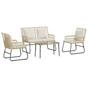 Vidaxl Set vrtn furniture z blazino 4 szt. Črna in anthracit poli ratan