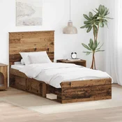 Vidaxl Konstrukcija postelje Star les 75 x 190 cm Masivno borovo les