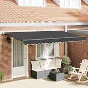 Skrovita tenda Antracit 350 x 200 cm tkanina