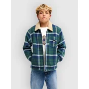 Quiksilver DNA Sherpa Harrington Kids Jacket dark denim harrin check