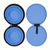Komplet potovalnih skled za pse/mačke - 2x zložljiva skleda 11,4*4,5 cm