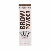 Makeup Revolution London Brow Powder Stamp & Stencil puder za obrve 0,65 g nijansa Dark Brown za žene