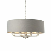 Endon 94415 - Luster na lancu HIGHCLERE 8xE14/40W/230V siva/sjajni hrom