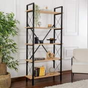 Hanah Home Polica za knjige Elysian, 90x180x33.5 cm, Hrast