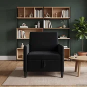 vidaXL Sofa s shrambo Črna 72 x 78 x 87 cm Poliester
