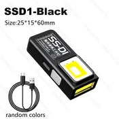 KJB Polnilna ročna LED/COB svetilka USB-C, SSD1, črna