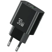 USAMS USAMS CC316 T65 30W STENSKI POLNILEC ZA HITR TELEFONE USB-C IN USB-A