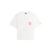 Tommy Jeans Majica oranžno rdeča/bela