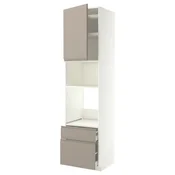 METOD / MAXIMERA Visoki element za ugradb uredaje, bijela/Upplöv mat tamnobež, 60x60x240 cm
