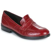 Kožne mokasinke Ecco Dress za žene, boja: crvena, ravni potplat, 209803-01065