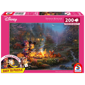 Schmidt - Puzzle Thomas Kinkade: Mickey i Minnie Sweetheart Logorska vatra - 200 dijelova