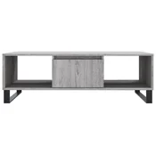 Vidaxl Klubska mizica siva sonoma 104x60x35 cm inženirski les
