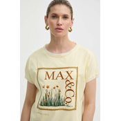 Pamucna majica MAX&Co. x FATMA MOSTAFA za žene, boja: žuta, 2416941018200