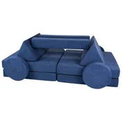 slomart Modularna otroška sofa, penasti bloki (barva: temno modra)