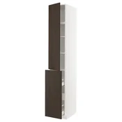 METOD / MAXIMERA Vis.elem. s izvl.funk. 3fi/1vr/2pol, bela/Sinarp smeda, 40x60x240 cm
