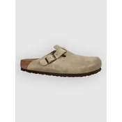 Birkenstock Boston Suede Leather Normal Clogs taupe
