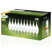 LUMILED 10x LED žarnica E14 svečka BA35 5W = 40W 470lm 3000K topla 180°