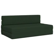 Vidaxl Zložljiv kavč postelja Temno zelena 152 x 86,5 x 60 cm Blago