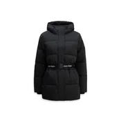 Calvin Klein Jeans  BELTED MIDWEIGHT PUFFER  Črna