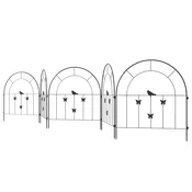 HOMCOM Komplet vrtne ograje 300x70 cm črne barve, (5000233994)