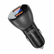 AceFast B7 avtopolnilec, 45 W, 2x USB, z zaslonom (črn)