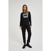 Womens trousers with gathering MOODO - black