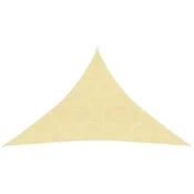 Vidaxl Senčno jadro 160 g/m2 bež 3,5x3,5x4,9 m HDPE