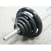 OLIMPIJSKI SET GUMIRANIH UTEŽI 130 kg z OLIMPIJSK0 TEAM LINE PALICO 220 cm