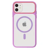AVIZAR Ovitek MagSafe za iPhone 11, zadnja stran z dimnim efektom z ojačanim silikonskim okvirjem, Vijolična, (5000189938)