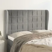 Vidaxl vidaXL Vzglavje s krilci svetlo sivo 147x23x118/128 cm žamet