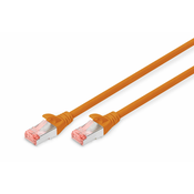 CAT 6 S-FTP patch cord, Cu, LSZH AWG 27/7, length 0.5 m, color orange