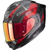 Scorpion EXO-1500 Carbon Air Platted integralna motociklisticka kaciga crno-crvena
