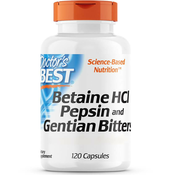 Doctor’s Best Betain HCl + pepsin in grenčine (grenčine), 120 kapsul